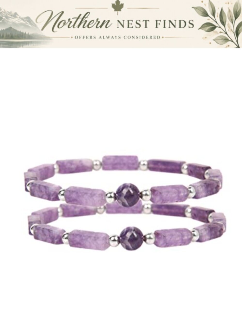 Amethyst Crystal Stretch Bracelet 9mm Beads Healing Chakra Jewelry Women
